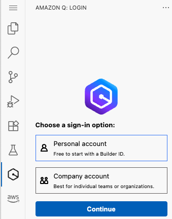 Amazon Q extension IDE set up